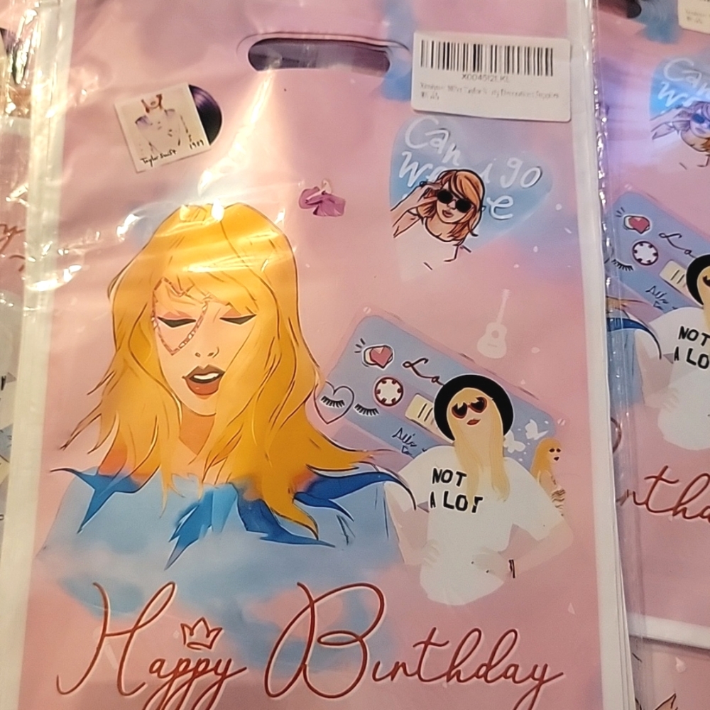 🍎 New 30pcs Taylor Swift Themed Happy Birthday Plastic Goodie Bags 1989 Album